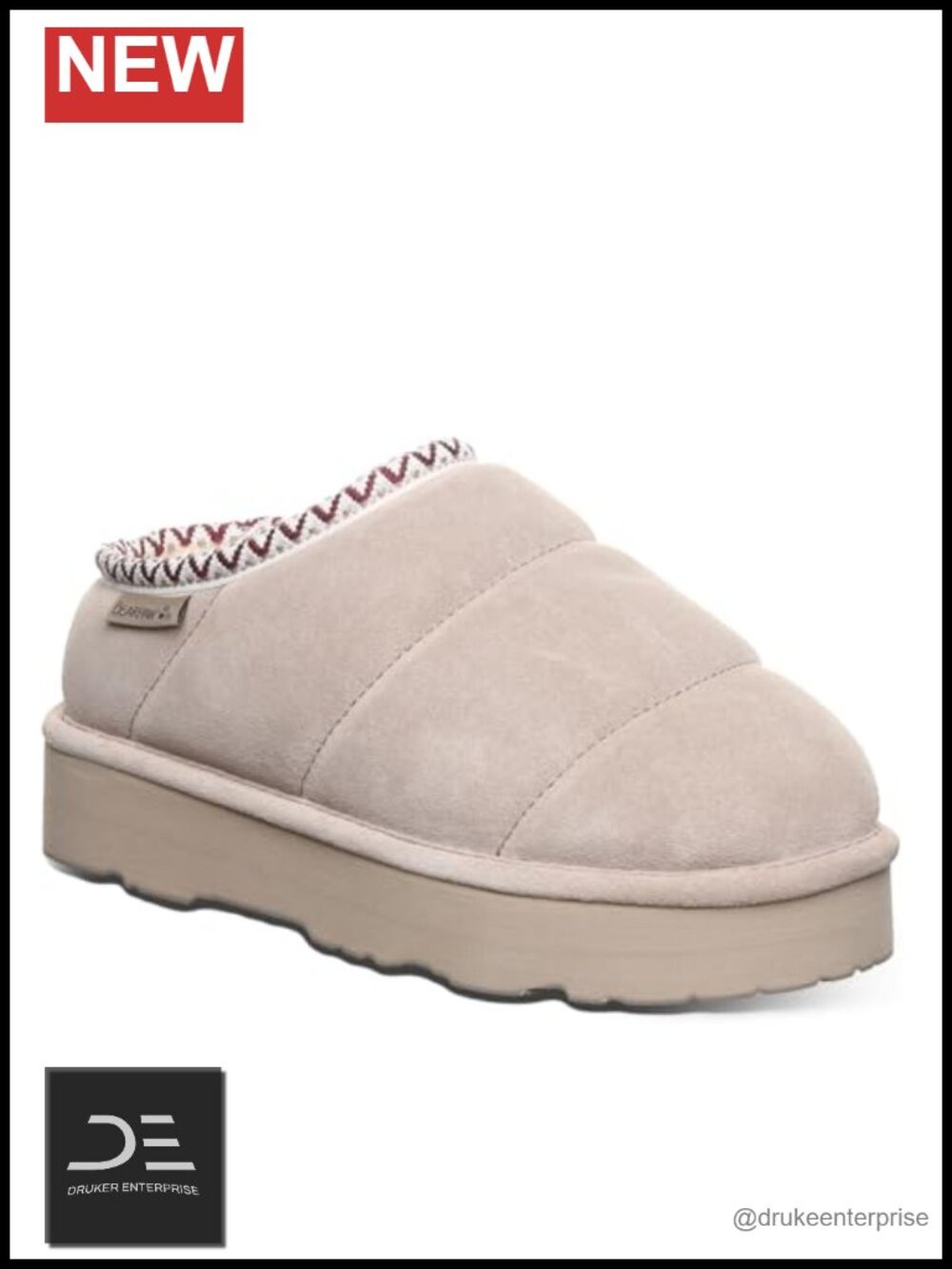 BEARPAW Izzy Platform Lo Clog Suede Slip-On Mules